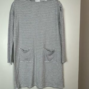 J.Jill Grey & White Casual Tunic Dress